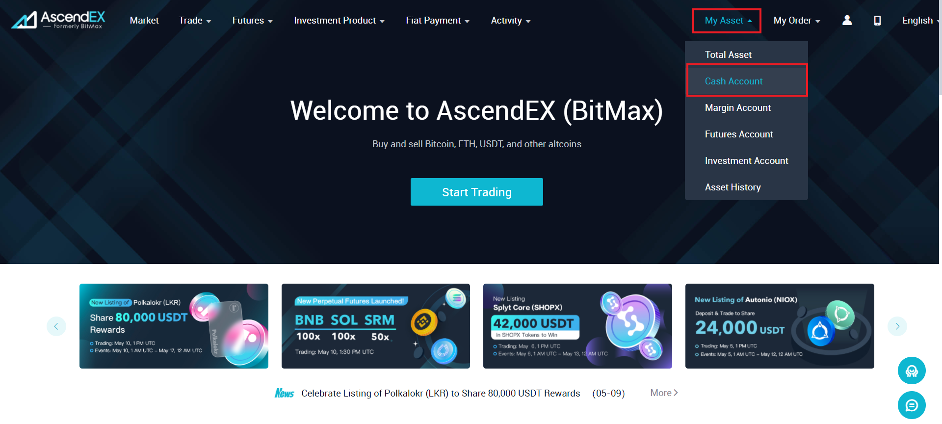 Using AscendEX (BitMax) to exit funds from Matic into ...